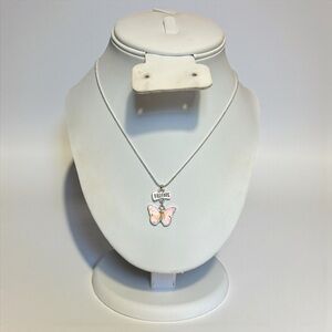 🍭5 for $20🍭 Adult Jewels Silver Tone Friends Butterfly Pendant Necklace CC